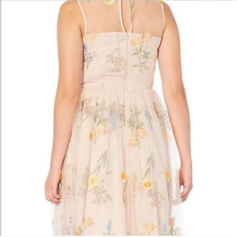 Jessica Howard Womens Floral Embroidered Tulle Dress Size 10P Multicolor NEW - Picture 2 of 11